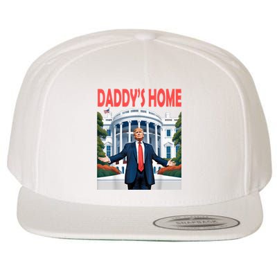 Trump Daddys Home White House Wool Snapback Cap