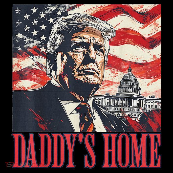 Trump Daddys Home White House Usa American Flag Vintage Hoodie