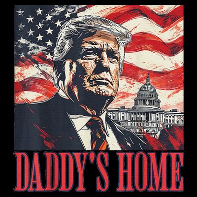 Trump Daddys Home White House Usa American Flag Vintage T-Shirt