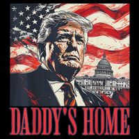 Trump Daddys Home White House Usa American Flag Vintage Poster