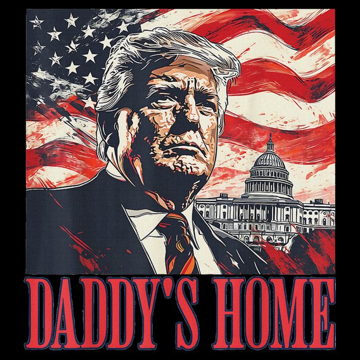 Trump Daddys Home White House Usa American Flag Vintage Poster