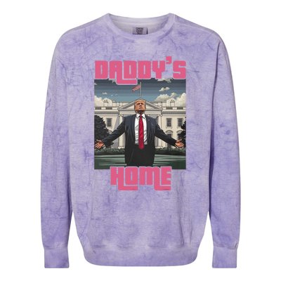 Trump Daddys Home White House Victory President 47 Colorblast Crewneck Sweatshirt