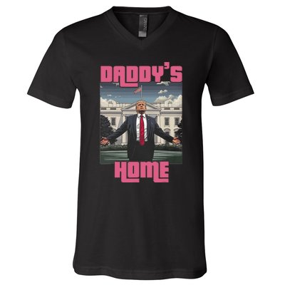 Trump Daddys Home White House Victory President 47 V-Neck T-Shirt