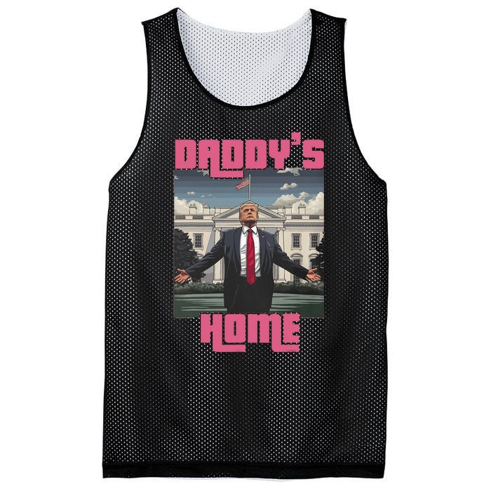 Trump Daddys Home White House Victory President 47 Mesh Reversible Basketball Jersey Tank