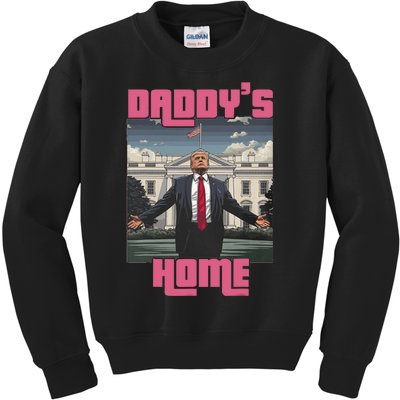 Trump Daddys Home White House Victory President 47 Kids Sweatshirt