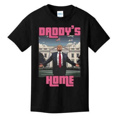 Trump Daddys Home White House Victory President 47 Kids T-Shirt