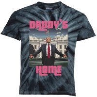 Trump Daddys Home White House Victory President 47 Kids Tie-Dye T-Shirt