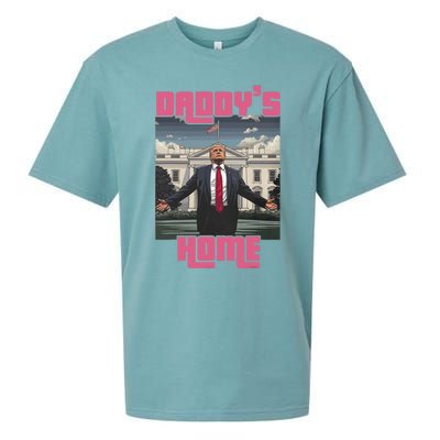 Trump Daddys Home White House Victory President 47 Sueded Cloud Jersey T-Shirt