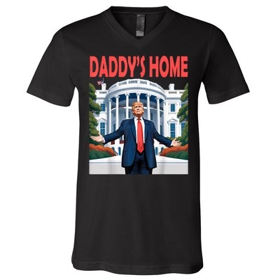 Trump Daddys Home White House V-Neck T-Shirt