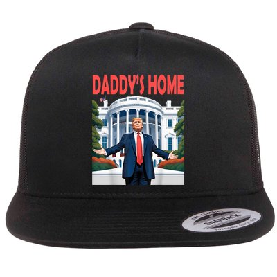 Trump Daddys Home White House Flat Bill Trucker Hat