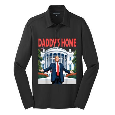 Trump Daddys Home White House Silk Touch Performance Long Sleeve Polo