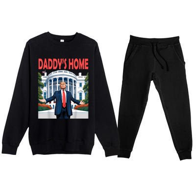 Trump Daddys Home White House Premium Crewneck Sweatsuit Set