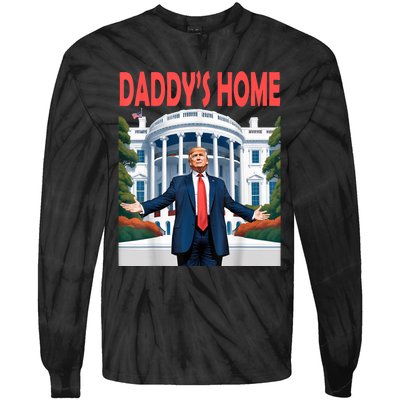 Trump Daddys Home White House Tie-Dye Long Sleeve Shirt