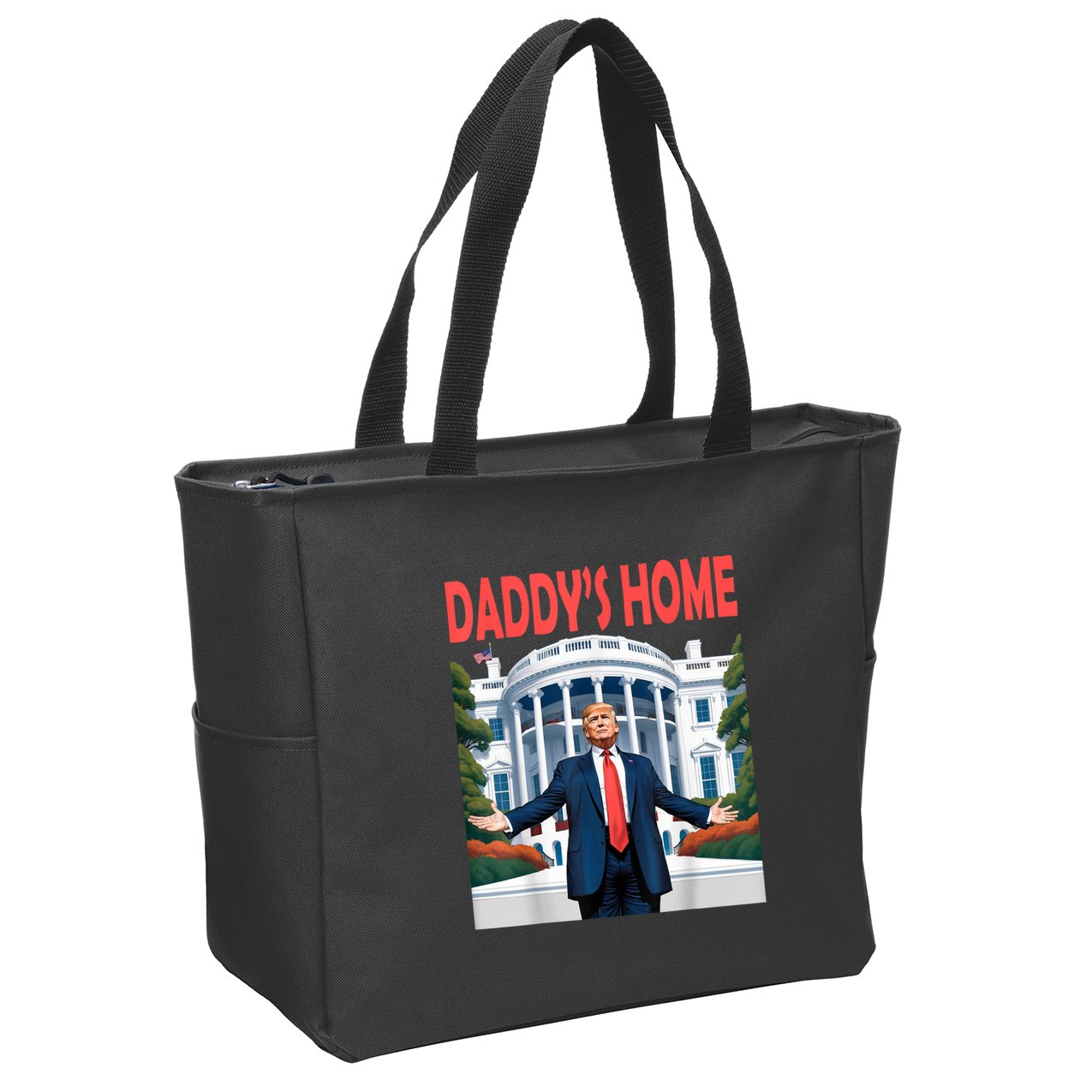 Trump Daddys Home White House Zip Tote Bag