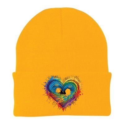 Tie Dye Heart Valentines Day Graphic Knit Cap Winter Beanie