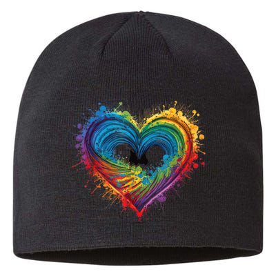 Tie Dye Heart Valentines Day Graphic Sustainable Beanie