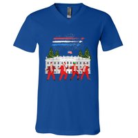 Trump Daddys Home White House Dance Make Xmas Great Again Gift V-Neck T-Shirt