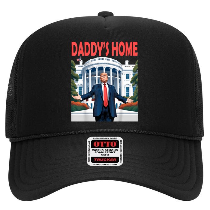 Trump Daddys Home White House High Crown Mesh Back Trucker Hat