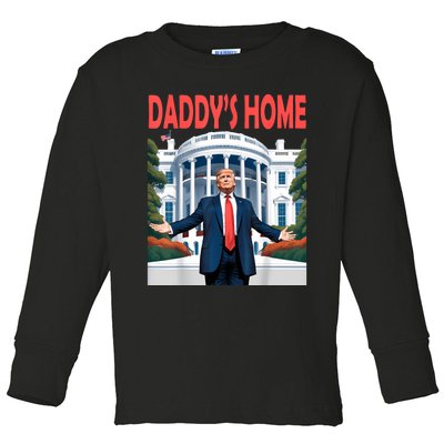 Trump Daddys Home White House Toddler Long Sleeve Shirt