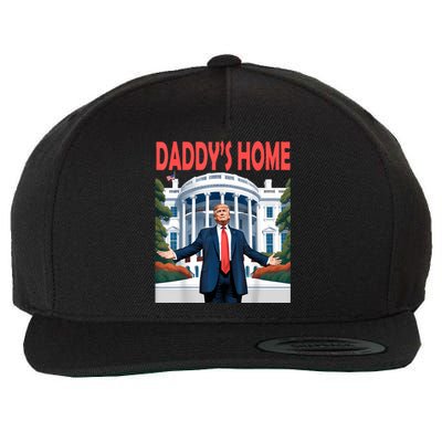 Trump Daddys Home White House Wool Snapback Cap