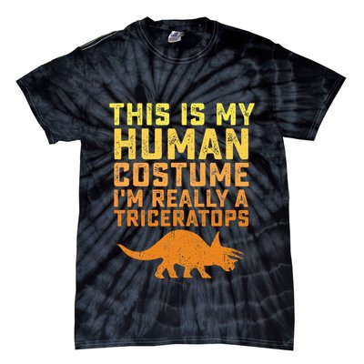 Triceratops Dinosaur Halloween Costume Gift Idea Tie-Dye T-Shirt