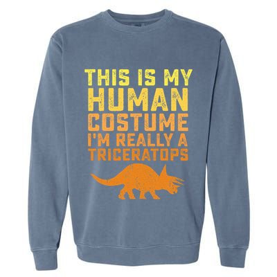 Triceratops Dinosaur Halloween Costume Gift Idea Garment-Dyed Sweatshirt