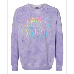 Tie Dye Happy Last Day Of School Teachers Students Colorblast Crewneck Sweatshirt