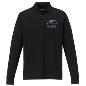 Tie Dye Happy Last Day Of School Teachers Students Performance Long Sleeve Polo