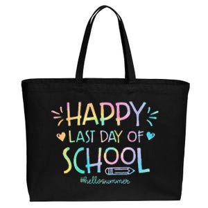 Tie Dye Happy Last Day Of School Teachers Students Cotton Canvas Jumbo Tote