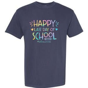 Tie Dye Happy Last Day Of School Teachers Students Garment-Dyed Heavyweight T-Shirt