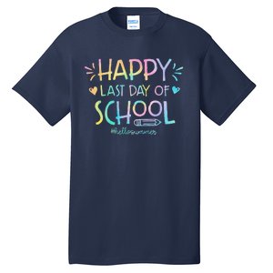 Tie Dye Happy Last Day Of School Teachers Students Tall T-Shirt