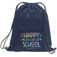 Tie Dye Happy Last Day Of School Teachers Students Sweatshirt Cinch Pack Bag