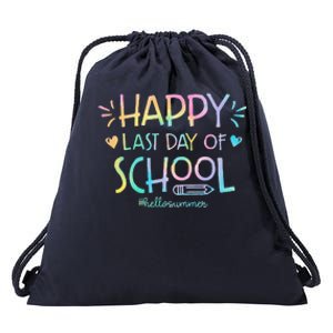 Tie Dye Happy Last Day Of School Teachers Students Drawstring Bag