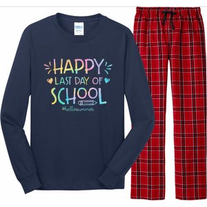 Tie Dye Happy Last Day Of School Teachers Students Long Sleeve Pajama Set