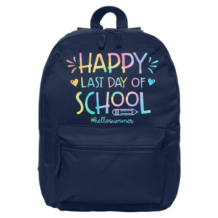 Tie Dye Happy Last Day Of School Teachers Students 16 in Basic Backpack