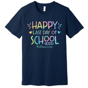 Tie Dye Happy Last Day Of School Teachers Students Premium T-Shirt