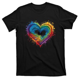 Tie Dye Heart Valentines Day Graphic T-Shirt