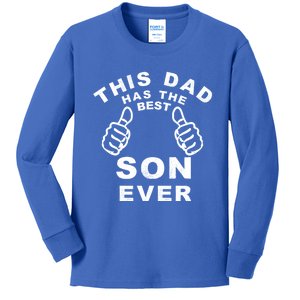 This Dad Has The Best Son Ever Funny Fathers Day From Son Cool Gift Kids Long Sleeve Shirt