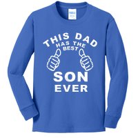 This Dad Has The Best Son Ever Funny Fathers Day From Son Cool Gift Kids Long Sleeve Shirt