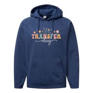 Transfer Day Ivf Flowers Ivf Transfer Day Couple Performance Fleece Hoodie