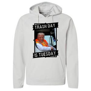 Trash Day Is Tuesday Performance Fleece Hoodie