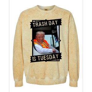 Trash Day Is Tuesday Colorblast Crewneck Sweatshirt