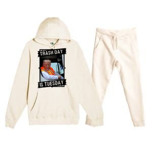 Trash Day Is Tuesday Premium Hooded Sweatsuit Set