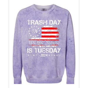 Trash Day Is Tuesday Colorblast Crewneck Sweatshirt