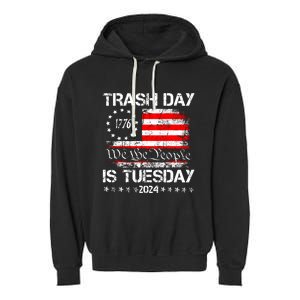 Trash Day Is Tuesday Garment-Dyed Fleece Hoodie