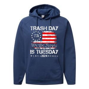 Trash Day Is Tuesday Performance Fleece Hoodie