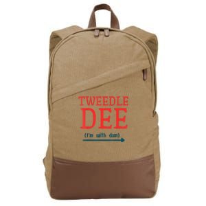 Tweedle Dee IM With Dum Couple & Friends Funny Lazy Costume Cotton Canvas Backpack