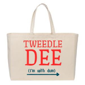 Tweedle Dee IM With Dum Couple & Friends Funny Lazy Costume Cotton Canvas Jumbo Tote