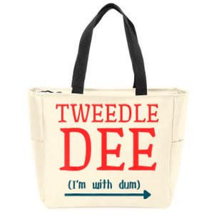 Tweedle Dee IM With Dum Couple & Friends Funny Lazy Costume Zip Tote Bag