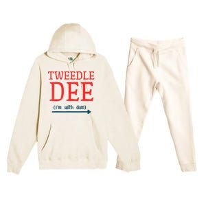 Tweedle Dee IM With Dum Couple & Friends Funny Lazy Costume Premium Hooded Sweatsuit Set